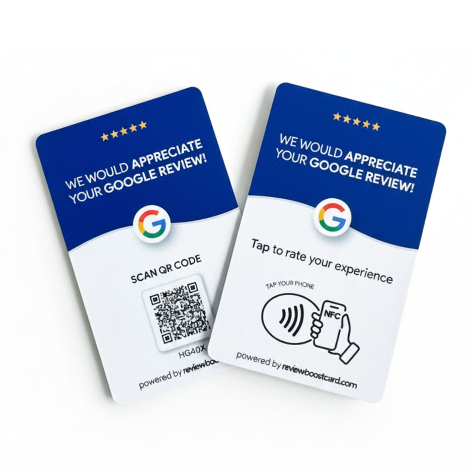 ReviewBoost — NFC Google Review Cards, Plaques & Stands for Business